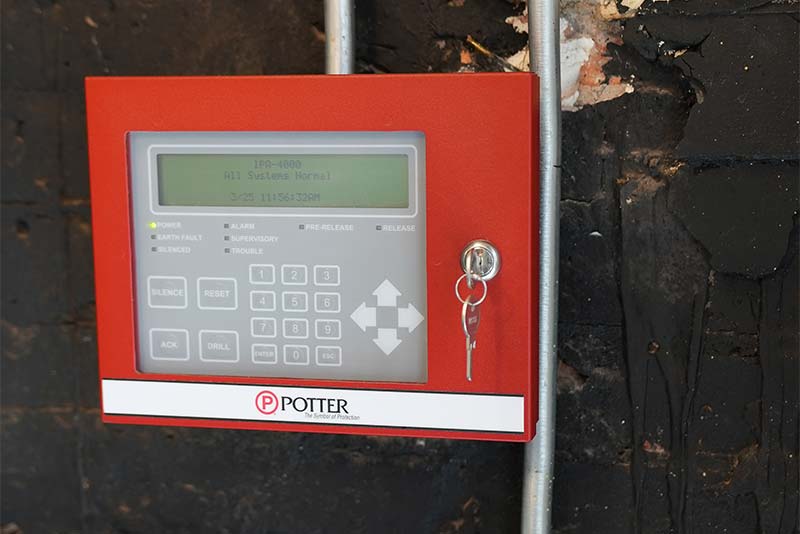 Potter Fire alarm panel installation by C.M. Armitage